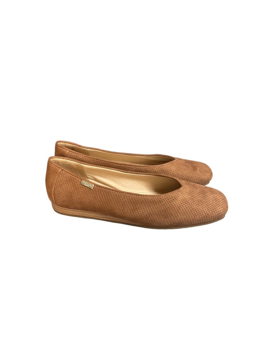 Dr. Scholl’s Women’s Violet Tan Suede Perforated Ballet Flats Size-9M